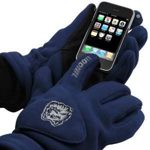   UCONN Huskies Tec Touch Fleece Gloves   Navy Blue