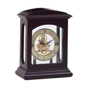 Kassel Linden Wood Table Clock with Gold Tone Finished Quartz Movement 