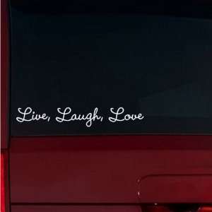  Live, Laugh, Love Window Decal (White) Automotive