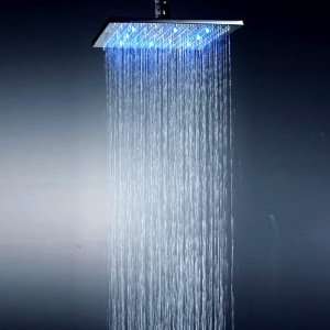   Inch Chromed Brass Square LED Rainfall Shower Head