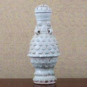  Celadon Lotus Petal Vase Classic Type, 8 x 8 x 18 (in 