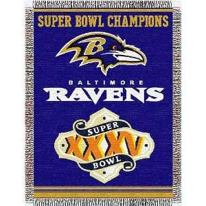 Baltimore Ravens NFL Super Bowl Commemorative Woven Tapestry Throw 