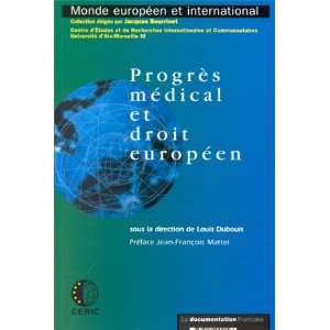  progres medical droit europeen (9782110042446) Collectif 