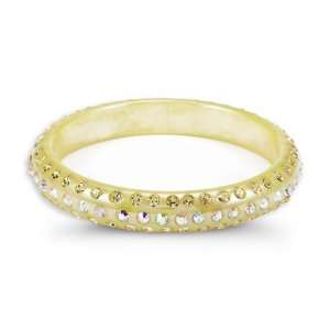    Rainbow Yellow Swarovski Crystal Solid Bangle Bracelet Jewelry