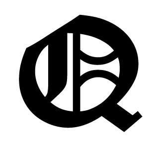  Old English Lettering Letter Q White Decal Automotive