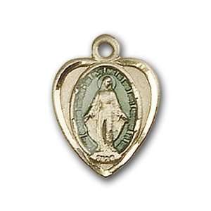 14kt Gold Miraculous Holy Virgin Mary Immaculate Conception Medal 1/2 