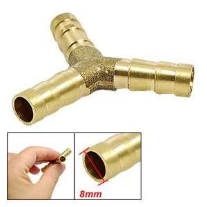  8mm Hose Connector Joiner Brass Y Adapter for Air Fuel Gas 