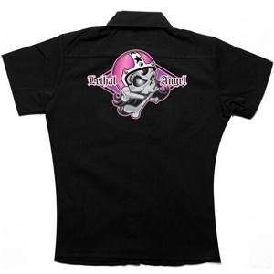   Threat Designs Womens Skull Polo Shirt   2X Large/Black Automotive