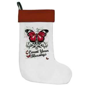    Christmas Stocking Count Your Blessings Butterfly 