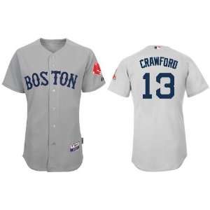 boston red sox #13 crawford grey baseball 2011 jersey  