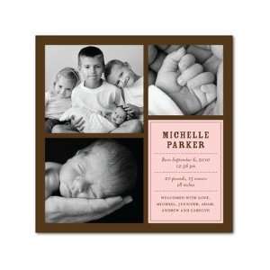  Girl Birth Announcements   Baby Frame Tea Rose By Fine Moments Baby