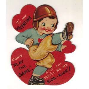  Vintage Valentine Card Come Play The Game40s 