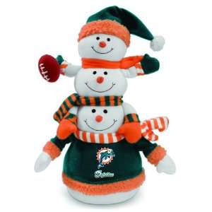  NFL Miami Dolphins Plush Towering Triple Snowman Christmas 