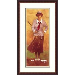   Vintage Woman Golfer by Bart Forbes   Framed Artwork