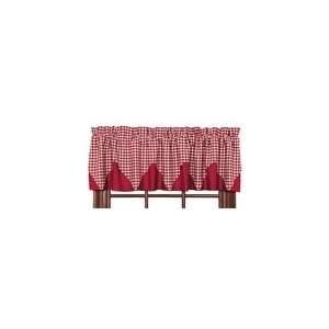 Victorian Heart British Red Check Country Point Valance  