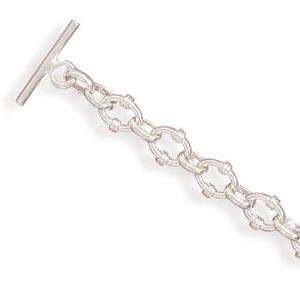  Oval Link Rope Toggle Bracelet 8 inch Sterling Silver 