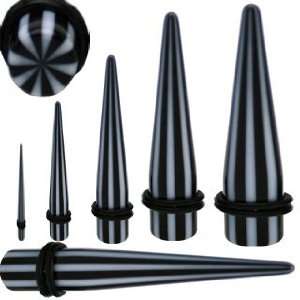  UV Expanders White & Black Color Stripes Candy Taper with 