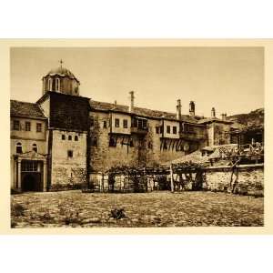  1928 Athos Greece Monastery Xiropotamos Photogravure 