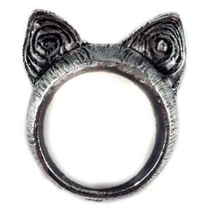  Unique Retro Style Cute Cat Ears Ring   Color Nickel 