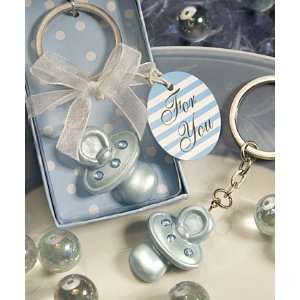  Baby Blue Pacifier Keychain Favor Baby