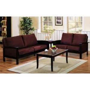  2 pc microfiber fabric upholstered milano style sofa and 