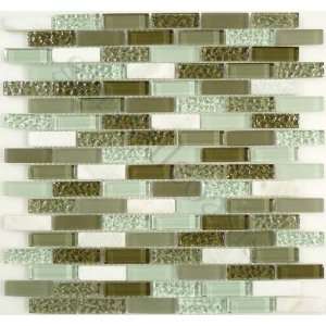   Brick Green Crystile Blends Glossy & Frosted Glass and Stone   13308