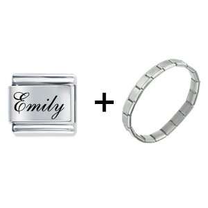  Edwardian Script Font Name Emily Italian Charm Bracelet 