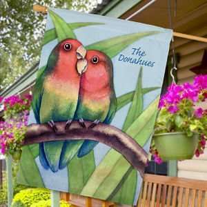  Personalized Love Birds House Flag Patio, Lawn & Garden