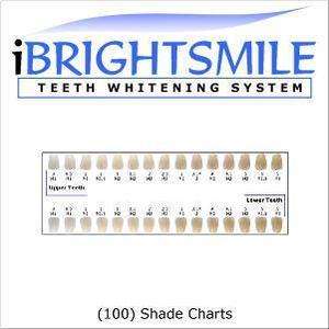 TEETH TOOTH WHITENING PROFESSIONAL SHADE CHART (100 count)  