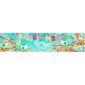   Blossom Birdies Birthday Banner by Winborg Sisters, 54 by 12 Inch