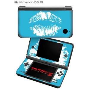  Nintendo DSi XL Skin   Big Kiss White on Blue by 
