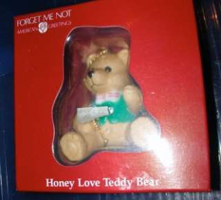Honey Love Teddy Bear   1990 Ornament   Forget Me Not  