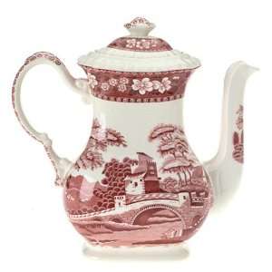    Spode Tower Pink 6 Cup Coffee Pot and Cover