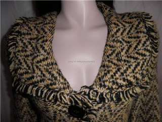 NEW MULTIPLES YELLOW/BLACK CARDIGAN SWEATER SIZE PS NWT  