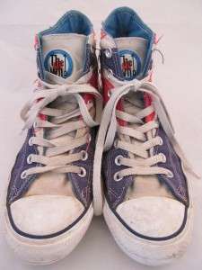   The Who Union Jack UK Flag Trashed Well Worn Hi Tops Mens 7 Womens 9