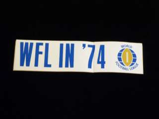 WFL Logo STICKER DECAL   1974   1st First Year Vintage  
