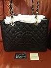 NWT 100% AUTH CHANEL GST BLACK CAVIAR WITH GOLD CHAIN