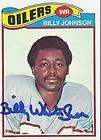 BILLY JOHNSON HOUSTON OILERS TOPPS SIGNED AUTOGRAPH W/C