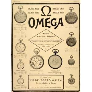 1906 Vintage French Ad Omega Pocket Watches Grandeur 
