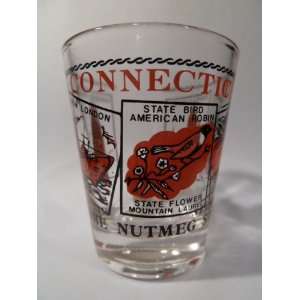  Connecticut Scenery Red Shot Glass