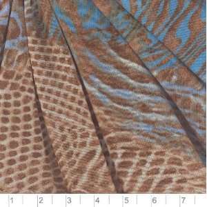  54 Wide Stretch Mesh Animal Print Brown/Turquoise Fabric 
