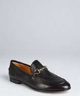 style #319233301 black leather horsebit loafers