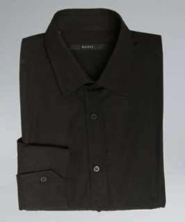 Gucci black cotton seamed dress shirt   