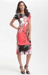 Elie Tahari Short Sleeve Print Jersey Dress $278.00