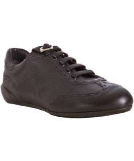 Fendi brown grain leather sneakers   