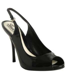 Gucci black patent Sofia high heel slingbacks   