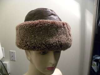 SEIFTER ASSOCIATES Brown Sheepskin/Leather Hat M  