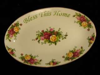 NEW ROYAL ALBERT OLD COUNTRY ROSES PORCELAIN BLESS THIS HOME PLATTER 