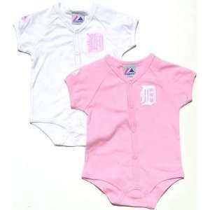  NEWBORN Baby Infant Detroit Tigers 2pc Girl Pink Onesie 