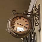 22 Large Train Station Wall Hanging Clock, Dual Two Sided Face, Black 